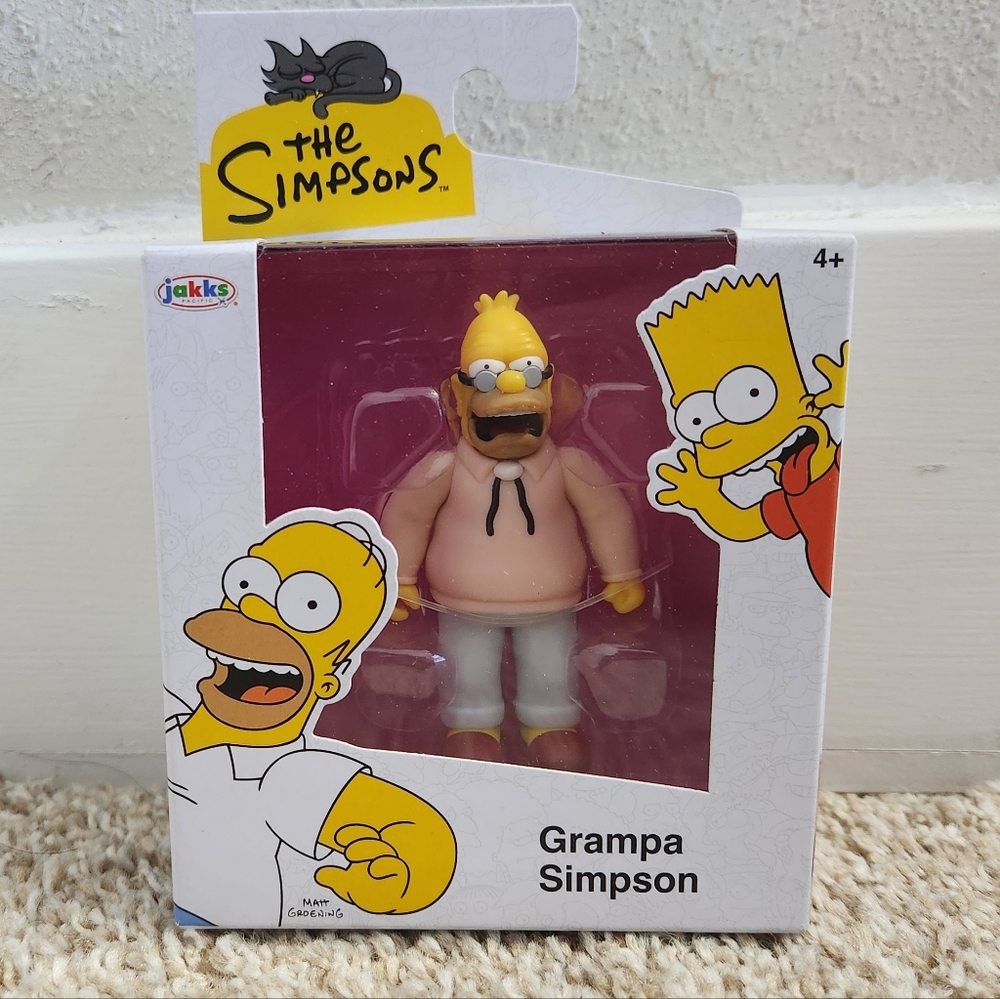 The Simpsons Grampa Simpson Action Figure - Pink and White